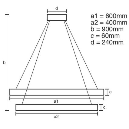 Candelabro suspenso LED com regulação LED/135W/230V 3000-6500K + controlo remoto