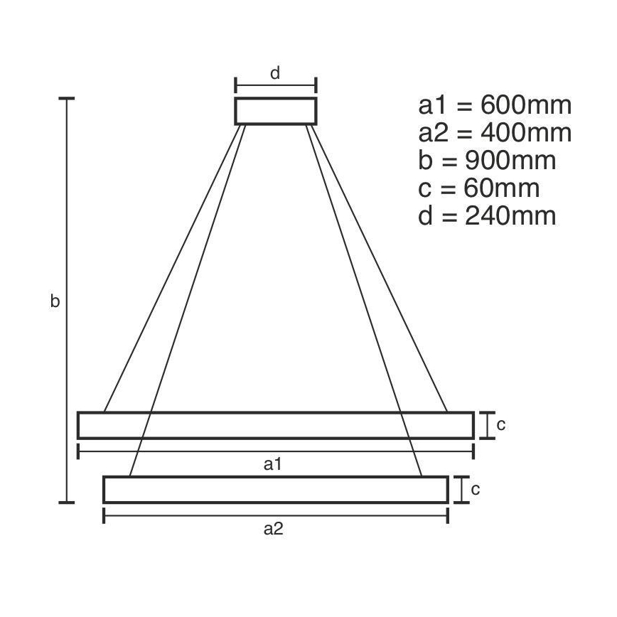 Candelabro suspenso LED com regulação LED/135W/230V 3000-6500K + controlo remoto