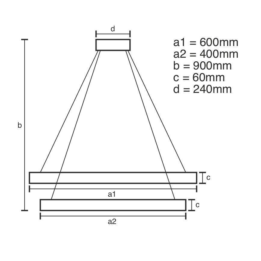Candelabro suspenso LED com regulação LED/135W/230V 3000-6500K + controlo remoto
