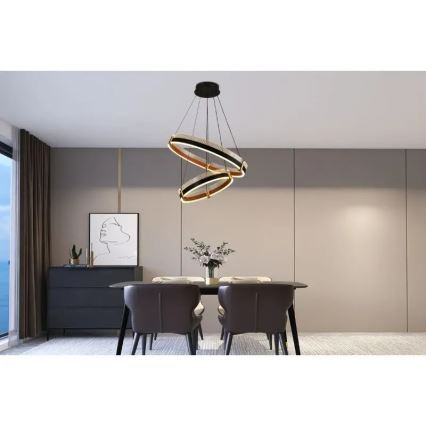 Candelabro suspenso LED com regulação LED/140W/230V 3000-6500K + controlo remoto