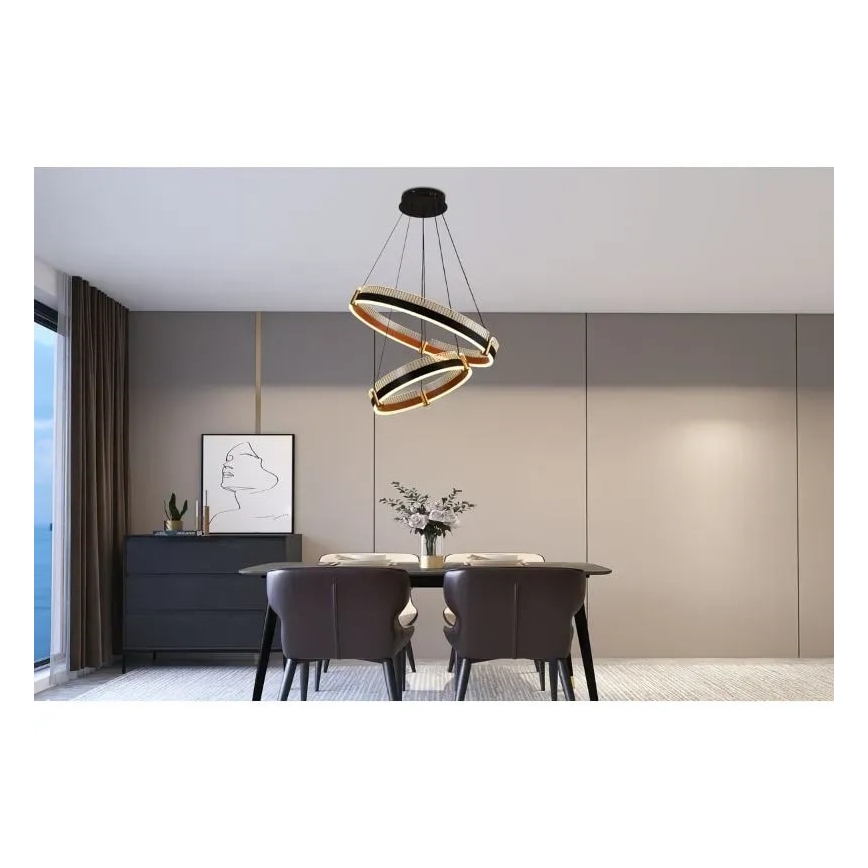 Candelabro suspenso LED com regulação LED/140W/230V 3000-6500K + controlo remoto