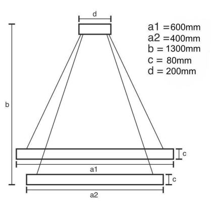 Candelabro suspenso LED com regulação LED/140W/230V 3000-6500K + controlo remoto