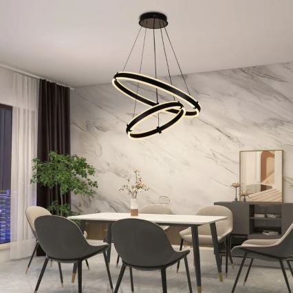 Candelabro suspenso LED com regulação LED/140W/230V 3000-6500K + controlo remoto