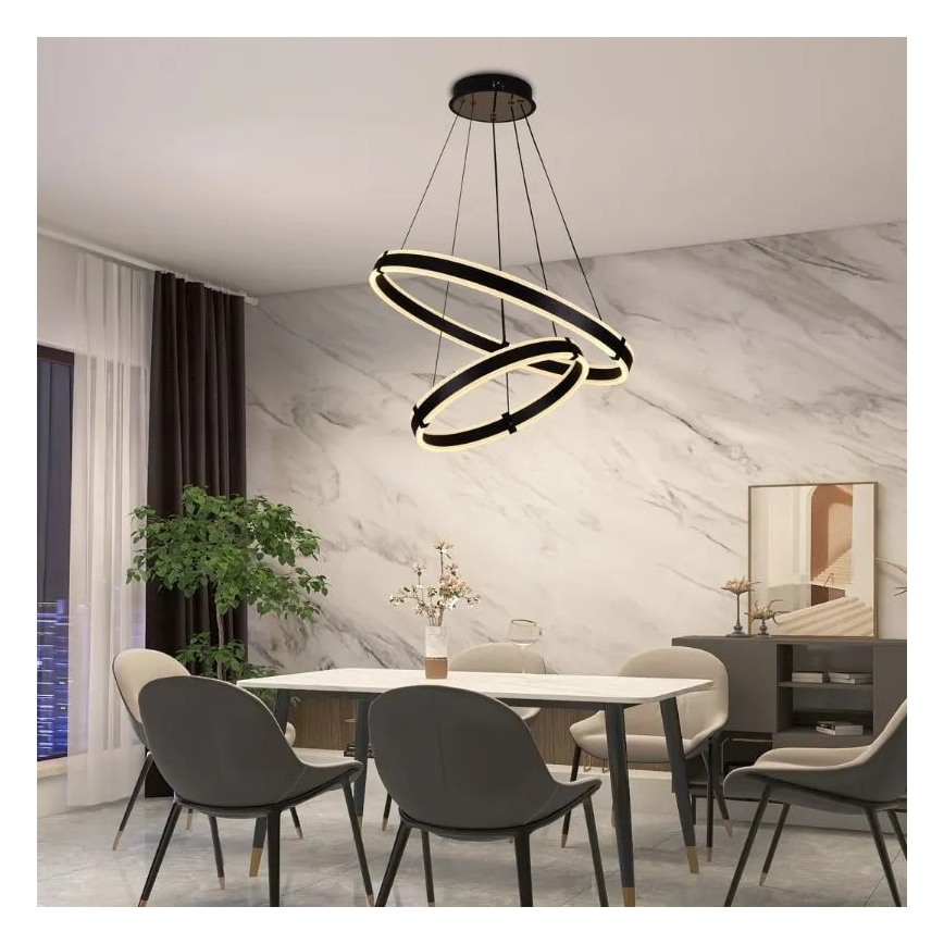 Candelabro suspenso LED com regulação LED/140W/230V 3000-6500K + controlo remoto