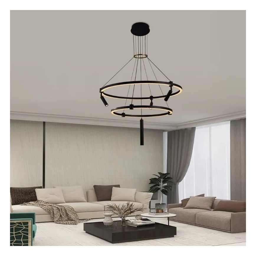 Candelabro suspenso LED com regulação LED/140W/230V 3000-6500K + controlo remoto