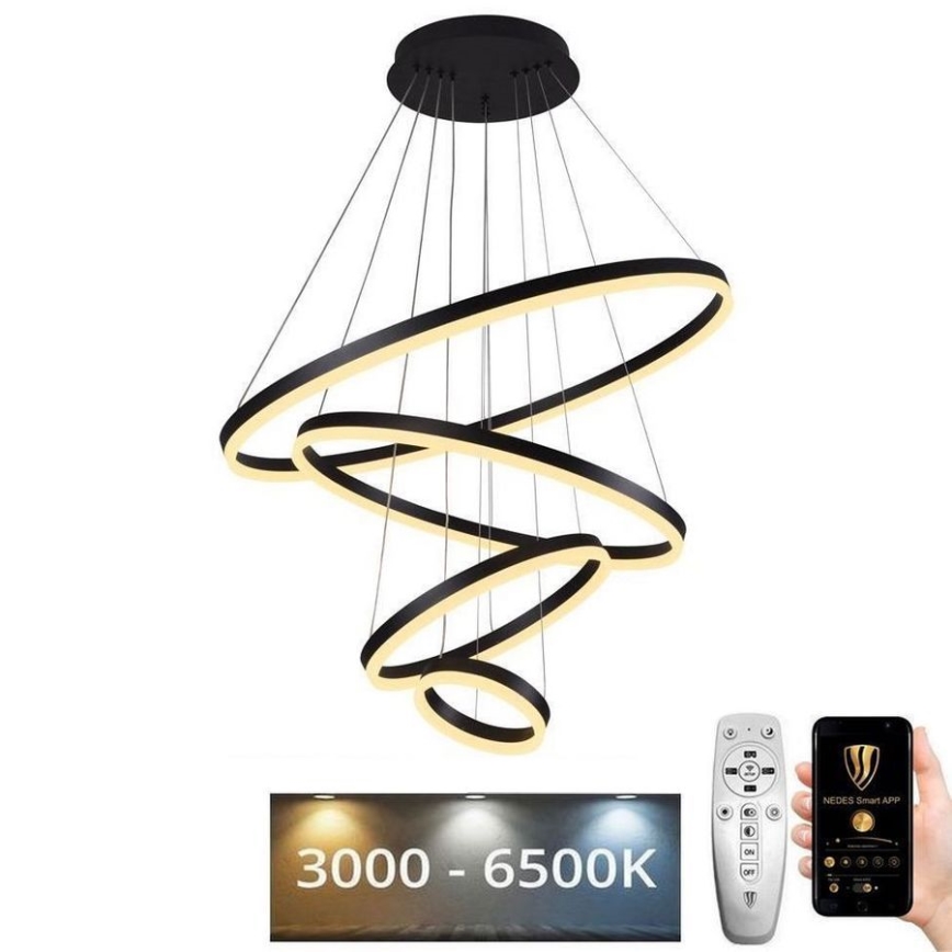 Candelabro suspenso LED com regulação LED/165W/230V 3000-6500K + controlo remoto