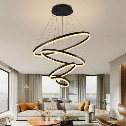 Candelabro suspenso LED com regulação LED/165W/230V 3000-6500K + controlo remoto