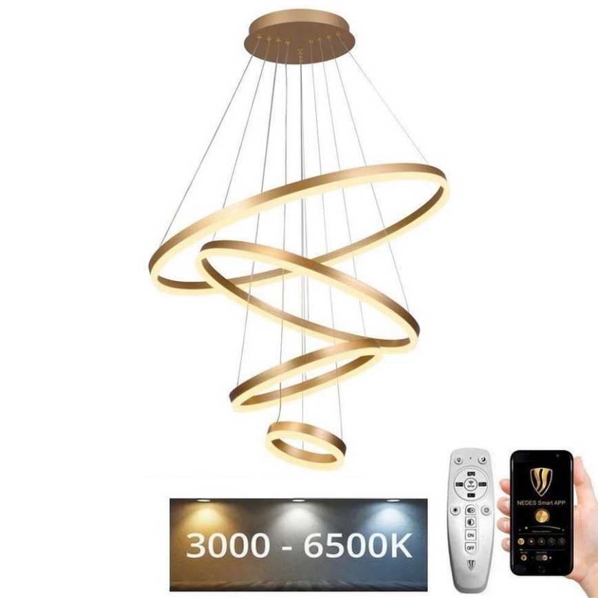 Candelabro suspenso LED com regulação LED/165W/230V 3000-6500K + controlo remoto