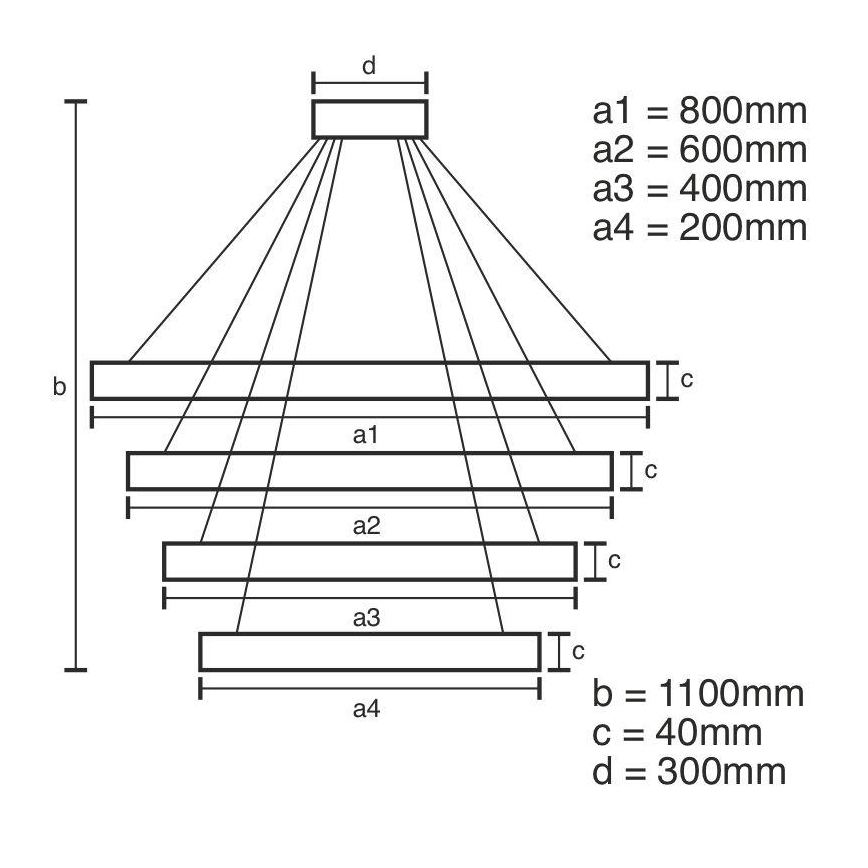 Candelabro suspenso LED com regulação LED/165W/230V 3000-6500K + controlo remoto