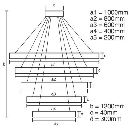 Candelabro suspenso LED com regulação LED/210W/230V 3000-6500K + controlo remoto