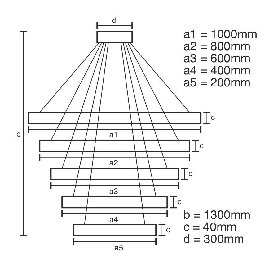 Candelabro suspenso LED com regulação LED/210W/230V 3000-6500K + controlo remoto