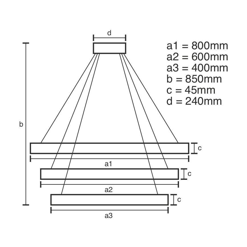 Candelabro suspenso LED com regulação LED/220W/230V 3000-6500K + controlo remoto