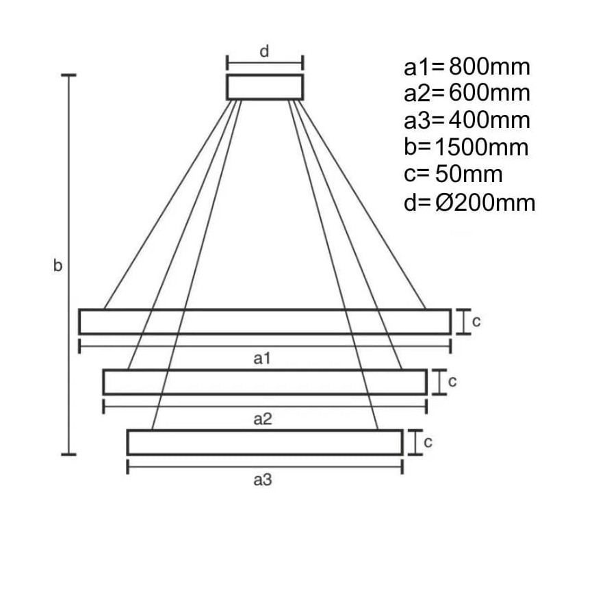 Candelabro suspenso LED com regulação LED/235W/230V 3000-6500K + controlo remoto