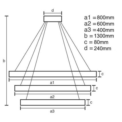Candelabro suspenso LED com regulação LED/240W/230V 3000-6500K + controlo remoto