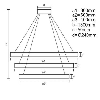 Candelabro suspenso LED com regulação LED/250W/230V 3000-6500K + controlo remoto