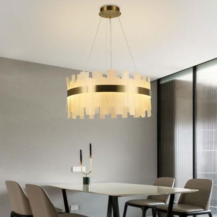 LED Regulação cristal candelabro suspenso LED/40W/230V 3000-6500K + controlo remoto