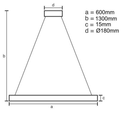 Candelabro suspenso LED com regulação LED/40W/230V 3000-6500K + controlo remoto