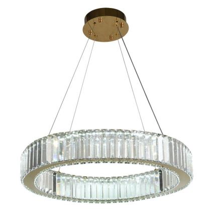 Candelabro suspenso de cristal LED com regulação LED/40W/230V 3000-6500K cromado/dourada + controlo remoto