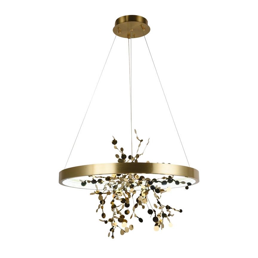 Candelabro suspenso LED com regulação LED/40W/230V 3000-6500K dourada + controlo remoto