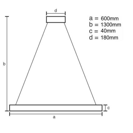 Candelabro suspenso LED com regulação LED/40W/230V 3000-6500K dourada + controlo remoto