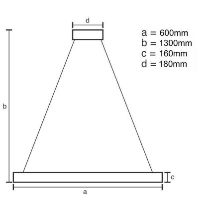 Candelabro suspenso LED com regulação LED/40W/230V 3000-6500K dourada + controlo remoto