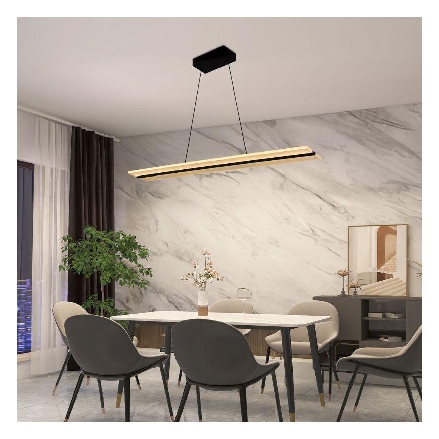 Candelabro suspenso LED com regulação LED/40W/230V 3000-6500K preto + controlo remoto