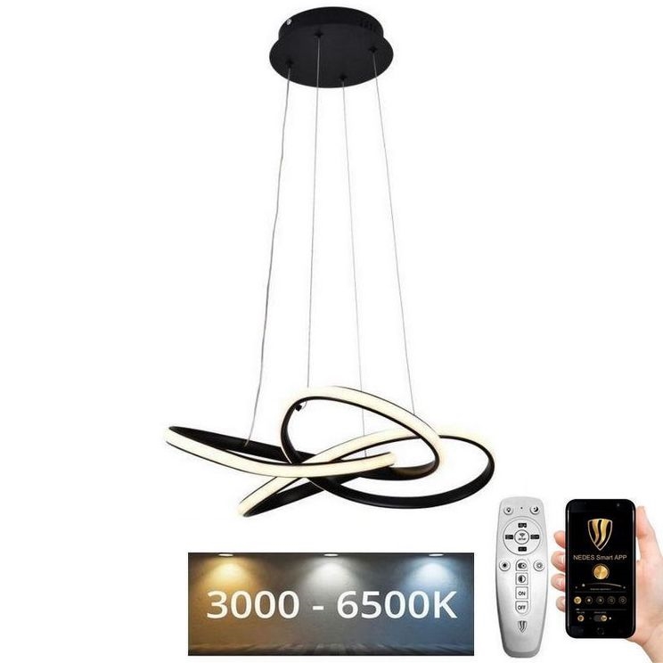 Candelabro suspenso LED com regulação LED/40W/230V 3000-6500K preto + controlo remoto