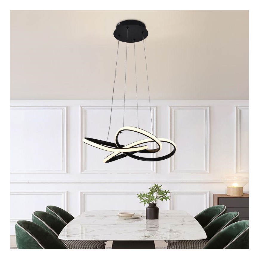 Candelabro suspenso LED com regulação LED/40W/230V 3000-6500K preto + controlo remoto