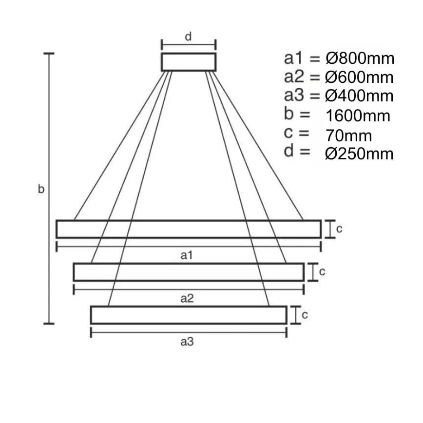 Candelabro suspenso LED com regulação LED/45W/230V 3000-6500K + controlo remoto