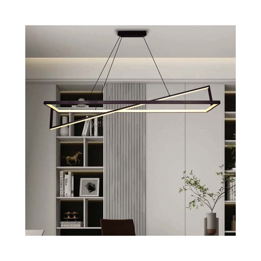 Candelabro suspenso LED com regulação LED/45W/230V 3000K 114 cm preto