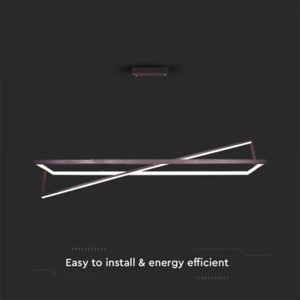 Candelabro suspenso LED com regulação LED/45W/230V 3000K 114 cm preto