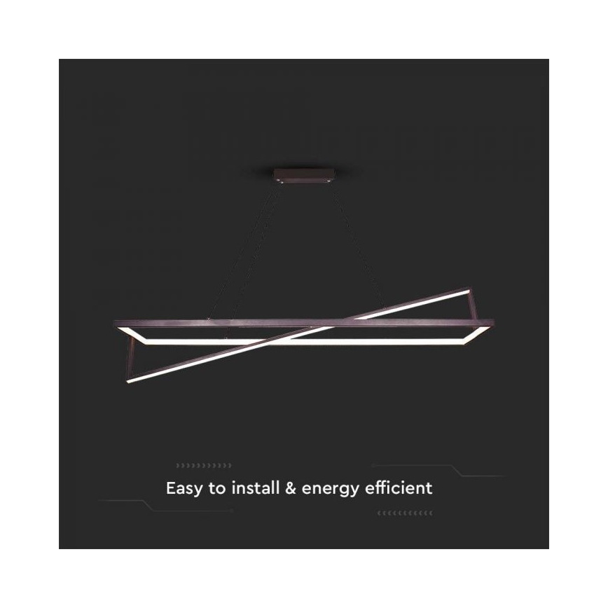 Candelabro suspenso LED com regulação LED/45W/230V 3000K 114 cm preto