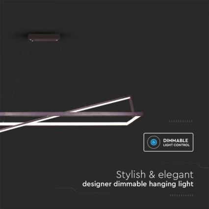 Candelabro suspenso LED com regulação LED/45W/230V 3000K 114 cm preto
