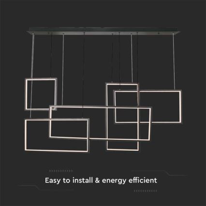 Candelabro suspenso LED com regulação LED/45W/230V 3000K preto