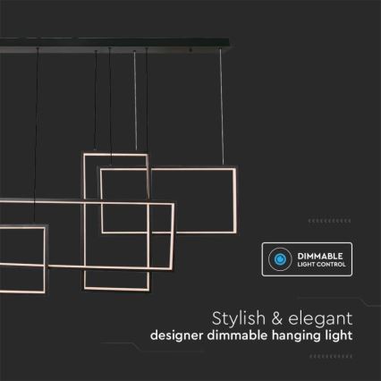 Candelabro suspenso LED com regulação LED/45W/230V 3000K preto