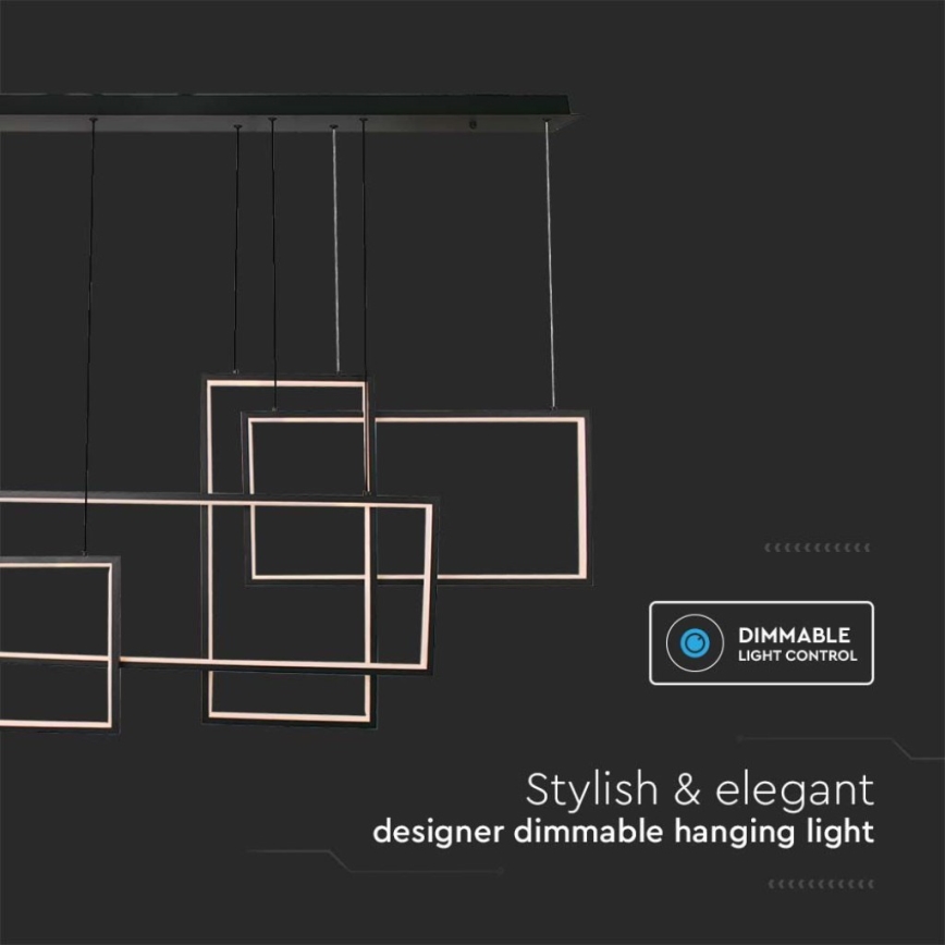 Candelabro suspenso LED com regulação LED/45W/230V 3000K preto