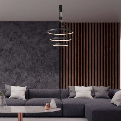 Candelabro suspenso LED com regulação LED/46W/230V 3000K preto