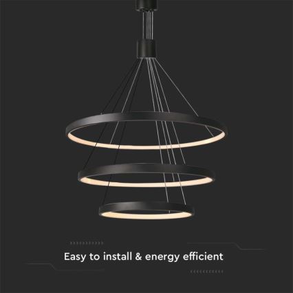 Candelabro suspenso LED com regulação LED/46W/230V 3000K preto