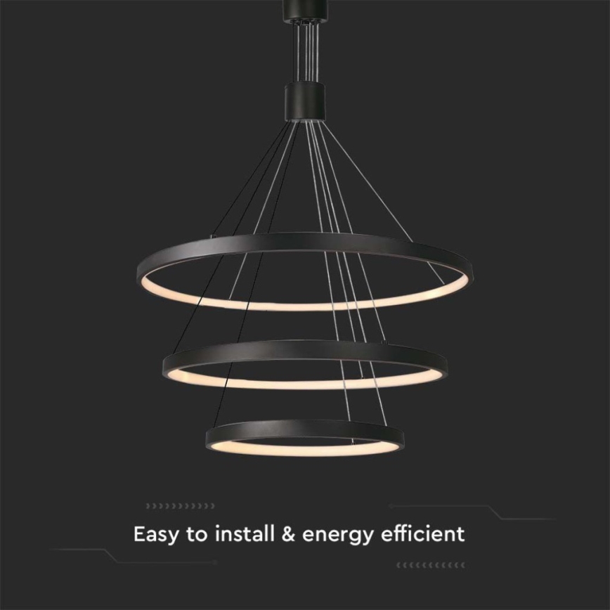 Candelabro suspenso LED com regulação LED/46W/230V 3000K preto