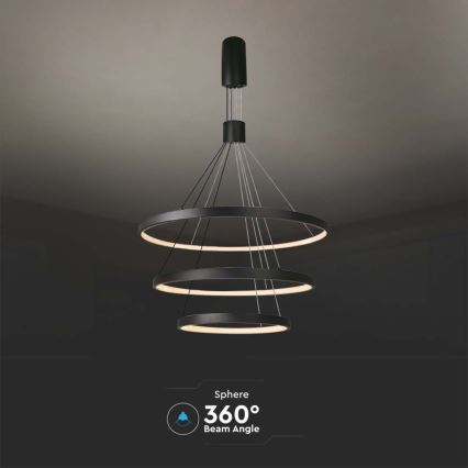 Candelabro suspenso LED com regulação LED/46W/230V 3000K preto