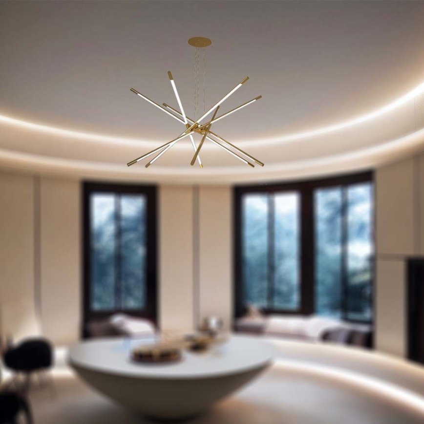 Candelabro suspenso LED com regulação LED/50W/230V 3000K dourada