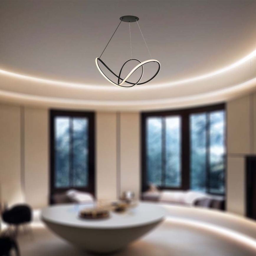 Candelabro suspenso LED com regulação LED/50W/230V 3000K preto