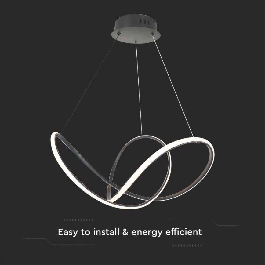 Candelabro suspenso LED com regulação LED/50W/230V 3000K preto