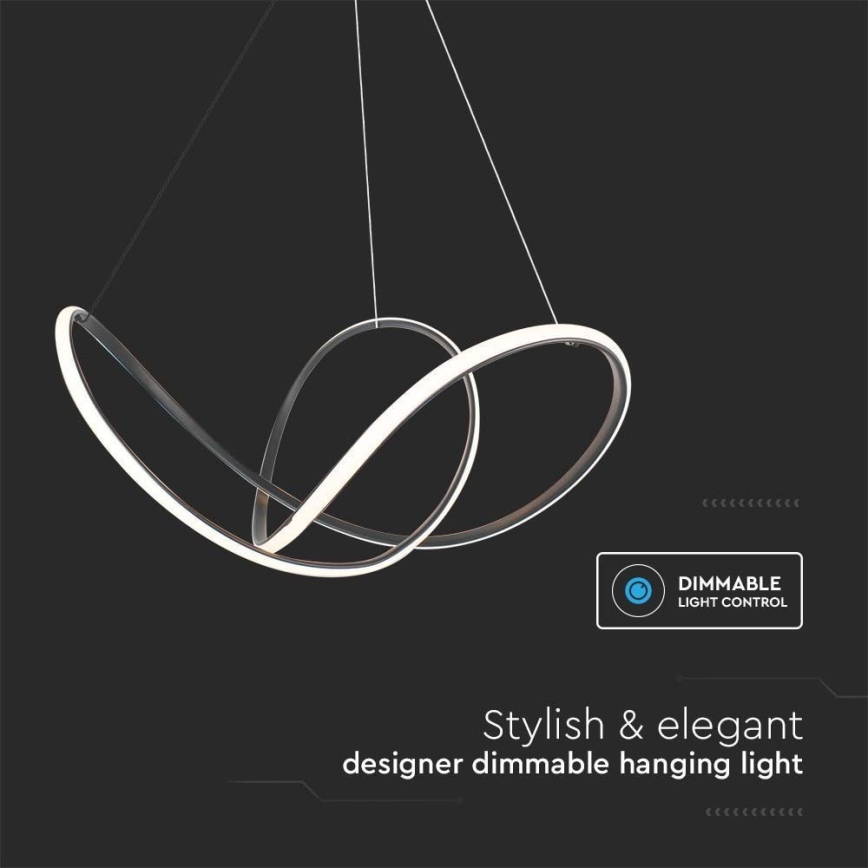 Candelabro suspenso LED com regulação LED/50W/230V 3000K preto