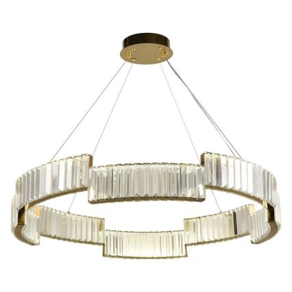 Candelabro suspenso de cristal LED com regulação LED/60W/230V 3000-6500K dourada + controlo remoto