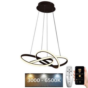 Candelabro suspenso LED com regulação LED/65W/230V 3000-6500K castanho + controlo remoto