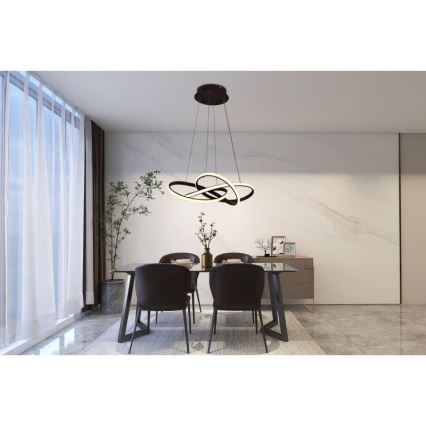 Candelabro suspenso LED com regulação LED/65W/230V 3000-6500K castanho + controlo remoto