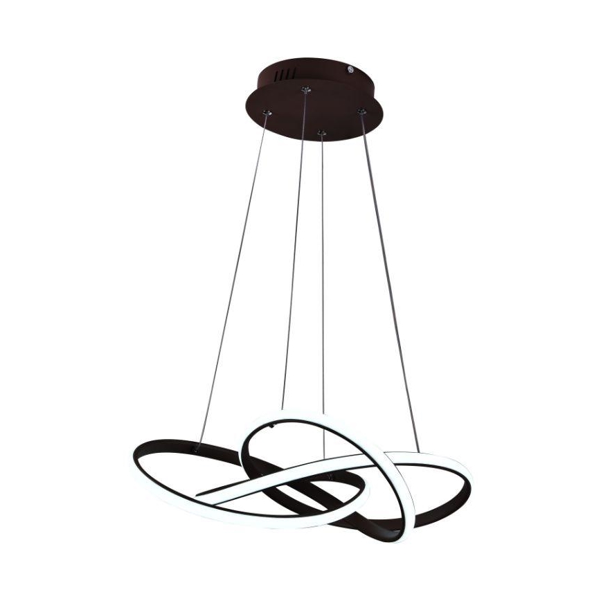 Candelabro suspenso LED com regulação LED/65W/230V 3000-6500K castanho + controlo remoto