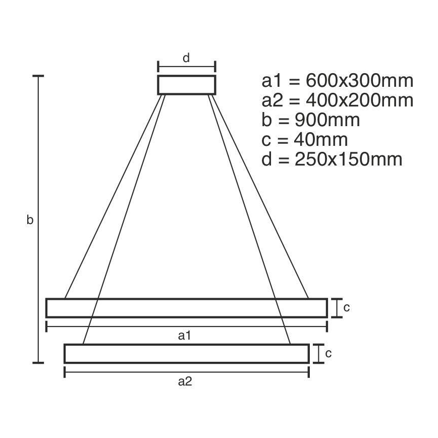 Candelabro suspenso LED com regulação LED/65W/230V 3000-6500K + controlo remoto