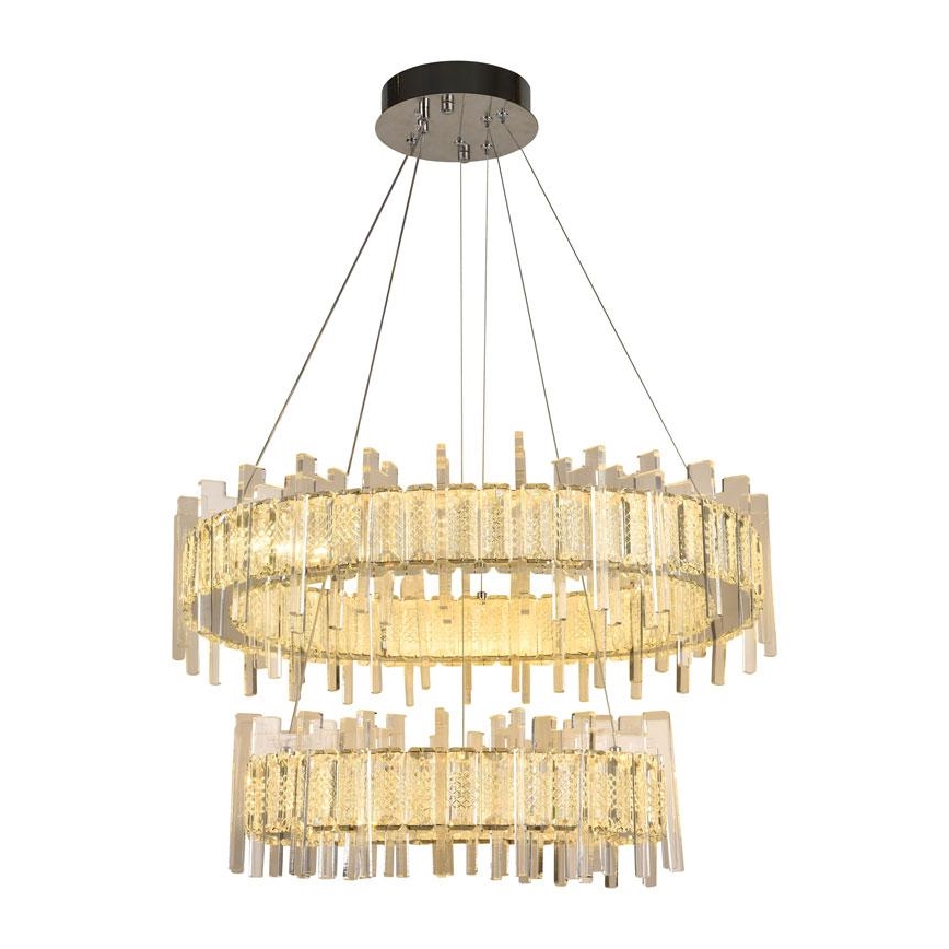 LED Regulação cristal candelabro suspenso LED/65W/230V 3000-6500K + controlo remoto